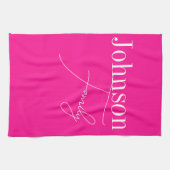 カスタムモダンファミリ名 キッチンタオル (横)