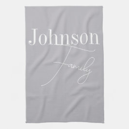 カスタムモダンファミリ名 キッチンタオル