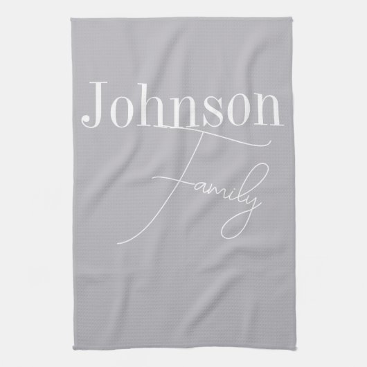 カスタムモダンファミリ名 キッチンタオル (縦)