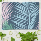 カスタムモダンフローラのトロピカル葉パームパターン： キッチンタオル (折り畳み)