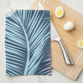 カスタムモダンフローラのトロピカル葉パームパターン： キッチンタオル (四つ折り)