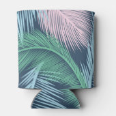 カスタムモダンフローラのトロピカル葉パームパターン： 缶クーラー (裏面)