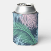カスタムモダンフローラのトロピカル葉パームパターン： 缶クーラー (缶裏面)