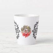 カスタムモダンフローラSモノグラム カフェラテマグ (正面)