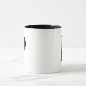 カスタムモダンブラックモノグラムイニシャルP マグカップ (中央)