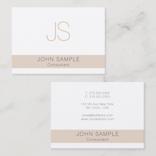 カスタムモダンプロフェッショナルエレガントカラーズモノグラム 名刺 (正面/裏面)