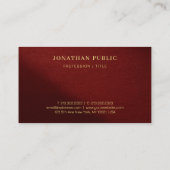 カスタムモダンプロフェッショナルエレガントラグジュアリーボルドー 名刺 (裏面)