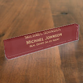 カスタムモダンプロフェッショナル企業のの役職 デスクネームプレート (側面)