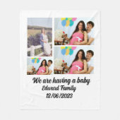 カスタムモダンベビーと4枚の写真コラージュ フリースブランケット (正面)