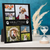 カスタムモダンペットネームフォトコラージュドッグ猫好き フォトプラーク (側面)