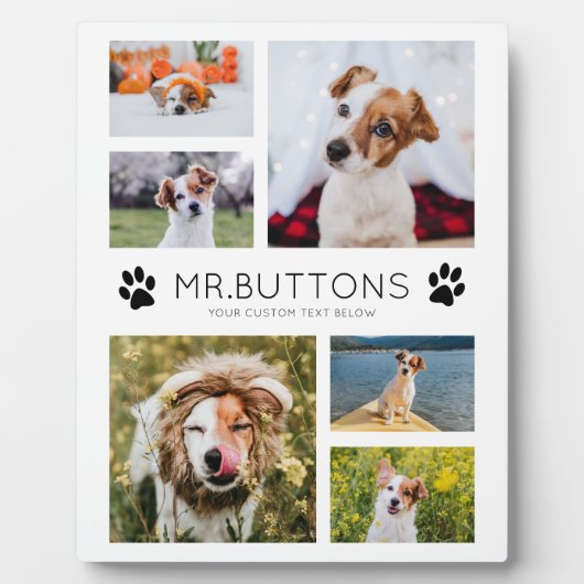 カスタムモダンペット名写真コラージドッグ猫好き フォトプラーク (正面)