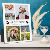 カスタムモダンペット名写真コラージドッグ猫好き フォトプラーク (側面)