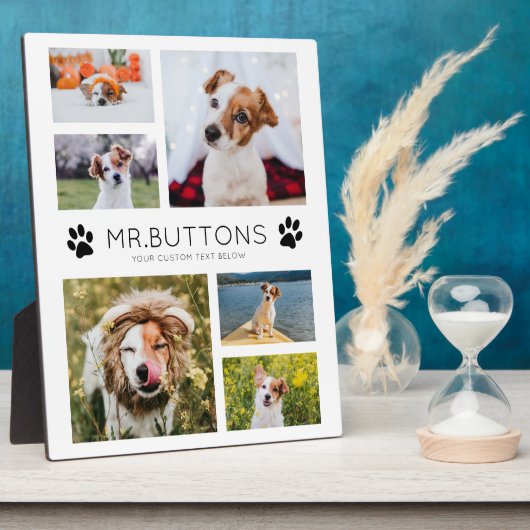 カスタムモダンペット名写真コラージドッグ猫好き フォトプラーク (側面)