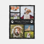 カスタムモダンペット名写真コラージドッグ猫好き フリースブランケット (正面)