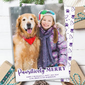 カスタムモダンペット犬の猫写真メリー シーズンカード