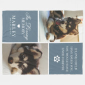 カスタムモダンペット記念写真 フリースブランケット (正面(横))