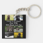 カスタムモダンペット記念6フォトコラージュ キーホルダー (裏面)