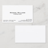 カスタムモダンホワイトプロフェッショナルミニマリスト 名刺 (正面/裏面)
