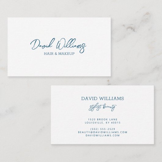 カスタムモダンミニマエレガントシンプルテンプレートB 名刺 (正面/裏面)