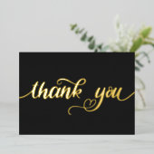 カスタムモダンミニマルハート黒ありがとう 箔シーズンカード (立ち正面)