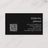 カスタムモダンミニマルモノグラムQR 名刺 (裏面)