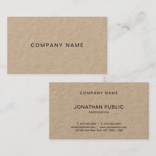 カスタムモダンミニマル企業プレーンラグジュアリー 名刺 (正面/裏面)