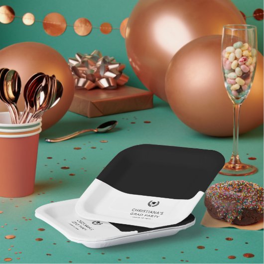 カスタムモダンミニマル卒業党 ペーパープレート (複数)