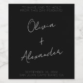 カスタムモダンミニマル結婚スクリプト ワインラベル (シングルラベル)