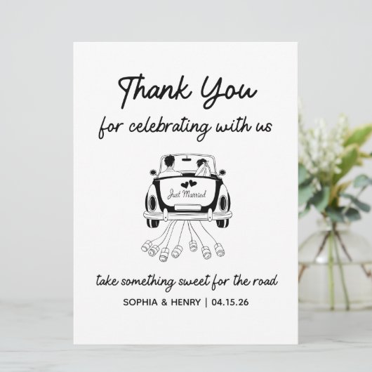 カスタムモダンミニマル結婚式の引き出物標識 (スタンド正面)