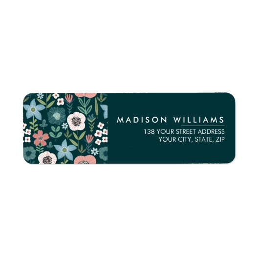 カスタムモダンミニマル花ラベル ラベル (正面)