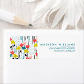 カスタムモダンミニマル花ラベル ラベル (インサイチュ)