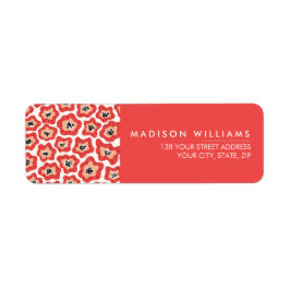 カスタムモダンミニマル花ラベル ラベル