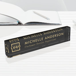 カスタムモダンミニマル金ゴールド デスクネームプレート