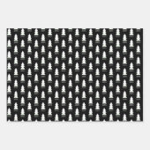 カスタムモダンミニマル黒白クリスマス ラッピングペーパーシート (正面3)