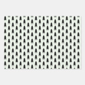 カスタムモダンミニマル黒白クリスマス ラッピングペーパーシート (正面2)