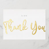 カスタムモダンミニマルScript White A Big Thank You 箔シーズンカード (正面)