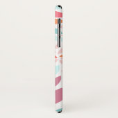 カスタムモダンモザイクティール(緑がかった色)ピンク Case-Mate iPhoneケース (裏面/左)