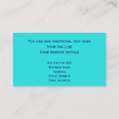 カスタムモダンユニークターコイズ自然写真 名刺 (裏面)