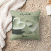 カスタムモダンユニーク2銀エレガントハート クッション (ブランケット)