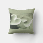 カスタムモダンユニーク2銀エレガントハート クッション (裏面)