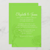 カスタムモダンライムグリーン結婚式招待状 招待状 (正面/裏面)