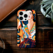 カスタムモダンレディースワンワンオレンジブルー Case-Mate iPhoneケース