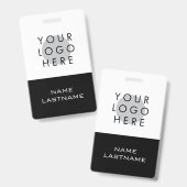 カスタムモダンロゴシンプル白黒名 バッジ (正面＆裏面)