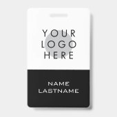 カスタムモダンロゴシンプル白黒名 バッジ (正面)