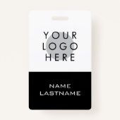 カスタムモダンロゴシンプル白黒名 バッジ (正面)