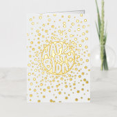 カスタムモダンロゴスタイリッシュ業務ハッピーバースデー 箔グリーティングカード (正面)