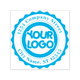 カスタムモダンロゴ会社差出人住所 セルフインキングスタンプ