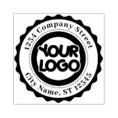 カスタムモダンロゴ会社差出人住所 ラバースタンプ (インプリント)