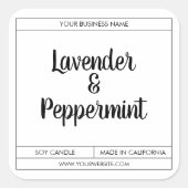 カスタムモダンローソク製品ラベルデザイン スクエアシール (正面)