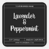 カスタムモダンローソク製品ラベルデザイン スクエアシール (正面)